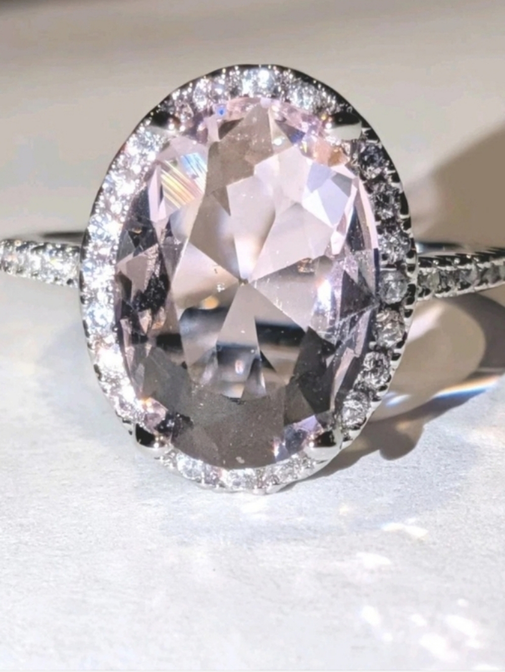 8ct Lab Created Pink Sparkling Gemstone Cocktail Ring For Women Sz 10